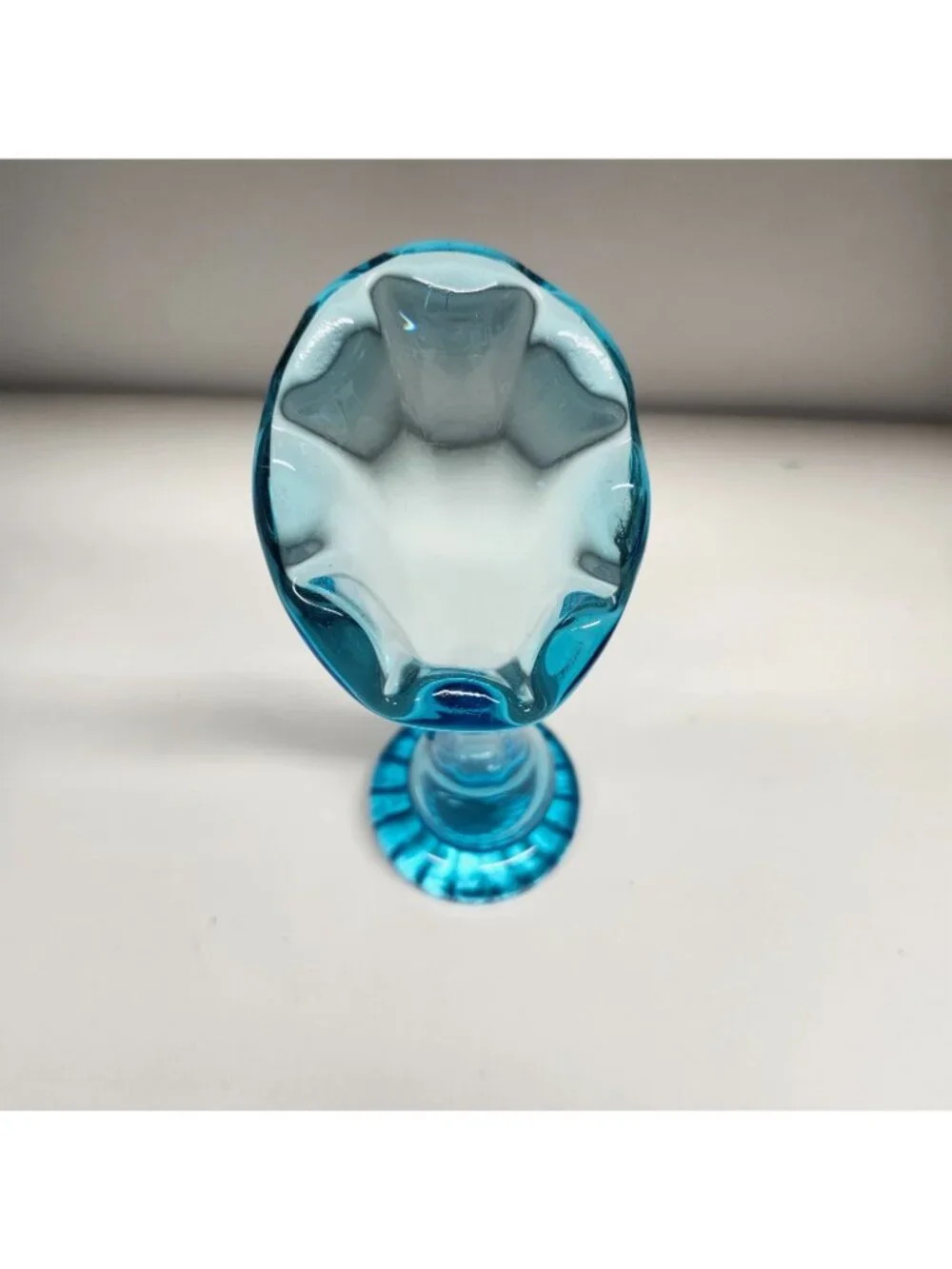 Blown Glass Light Blue Bud Vase 7.25